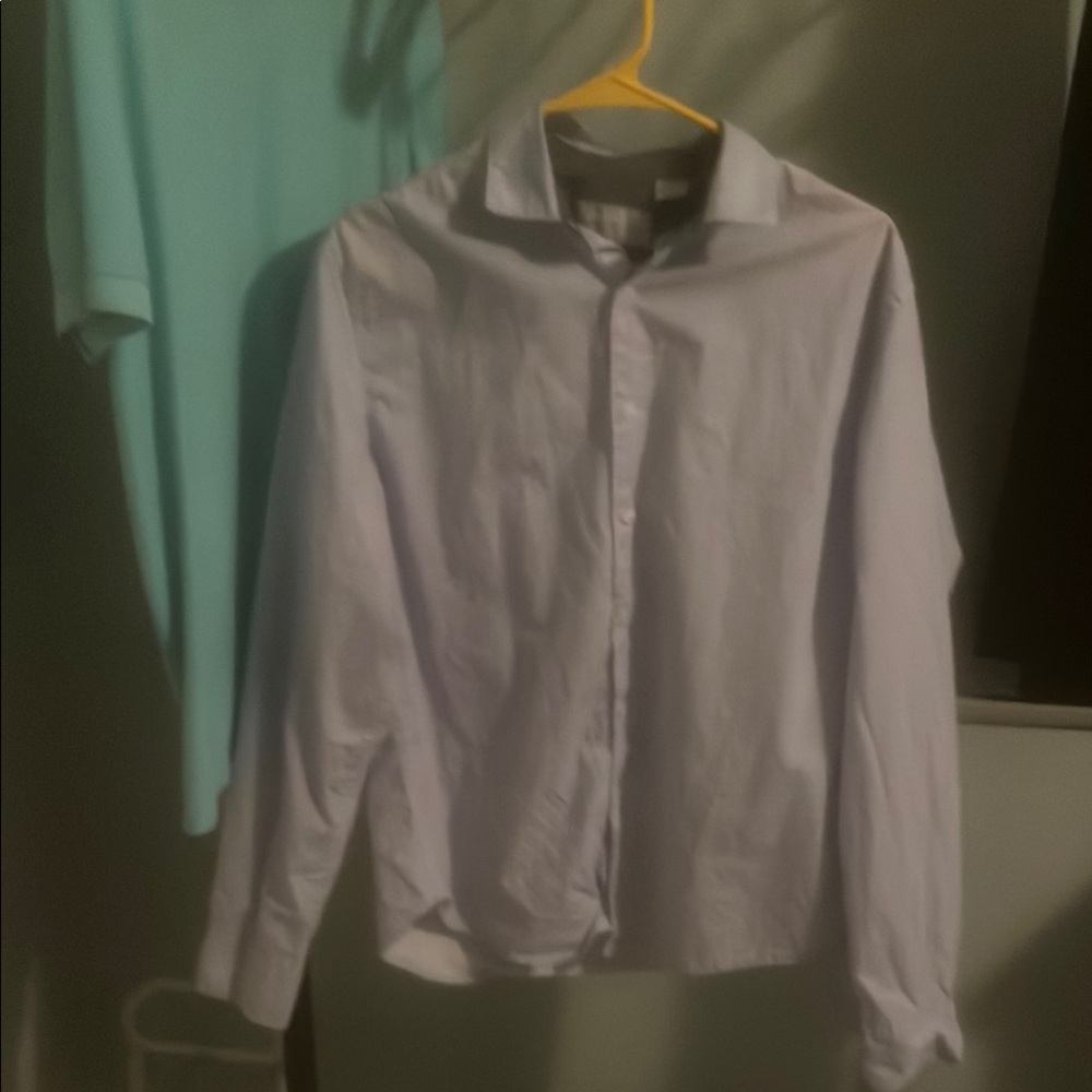 Claiborne White Casual Button Down Shirt Size Medium